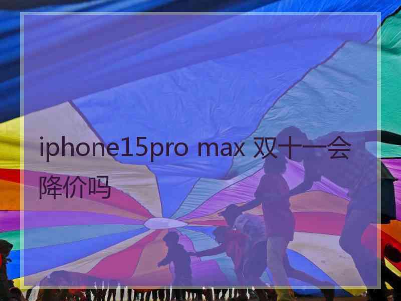 iphone15pro max 双十一会降价吗