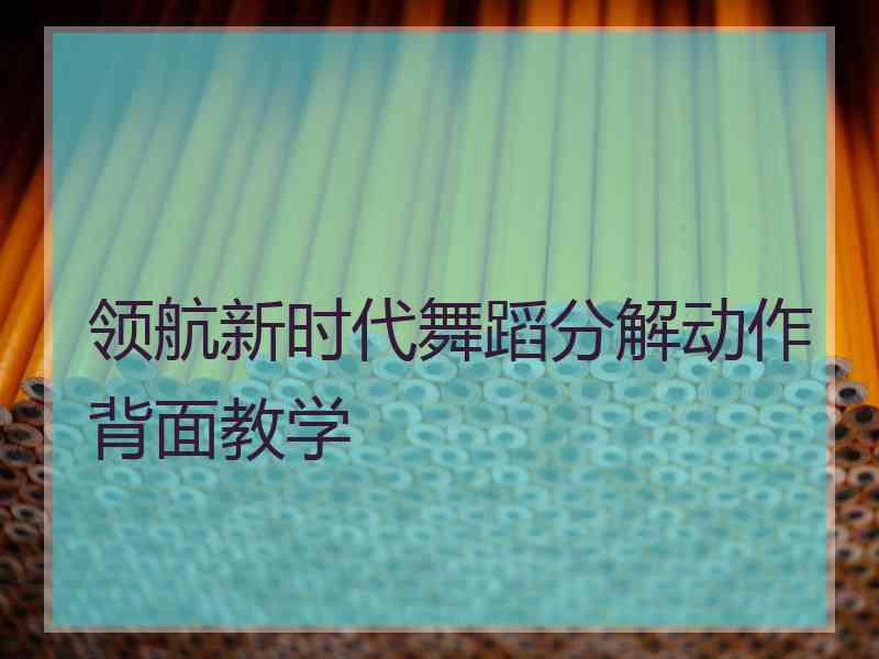 领航新时代舞蹈分解动作背面教学