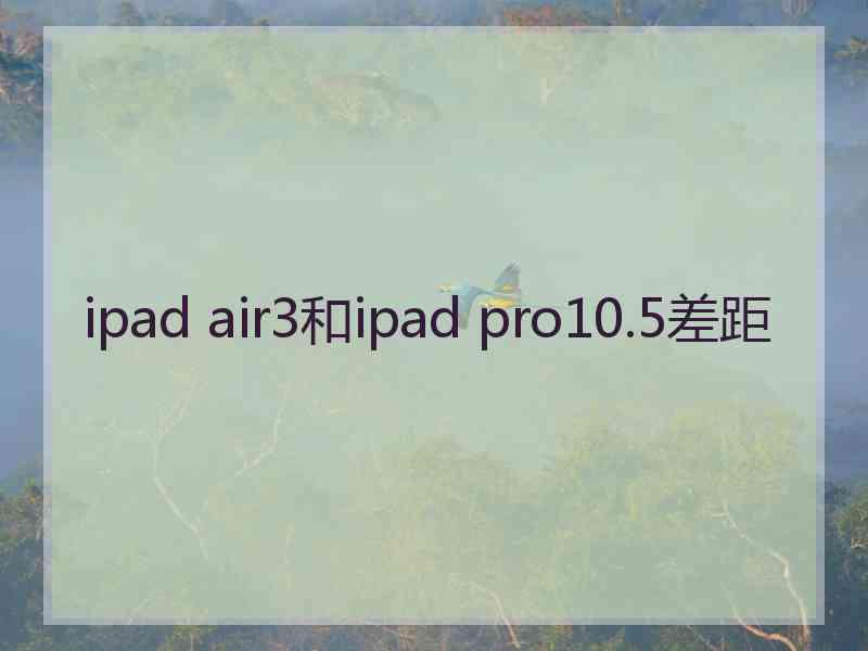 ipad air3和ipad pro10.5差距