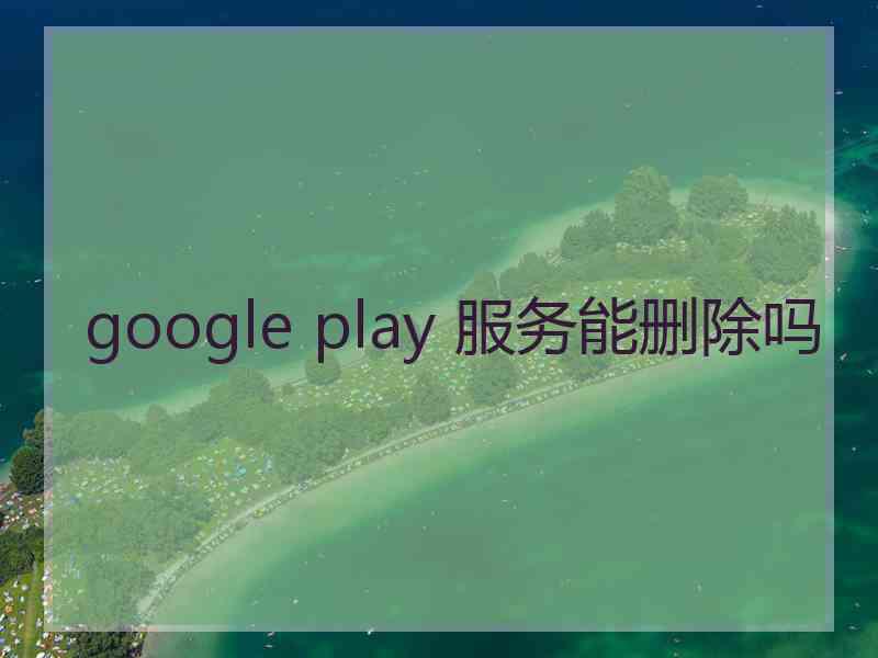 google play 服务能删除吗