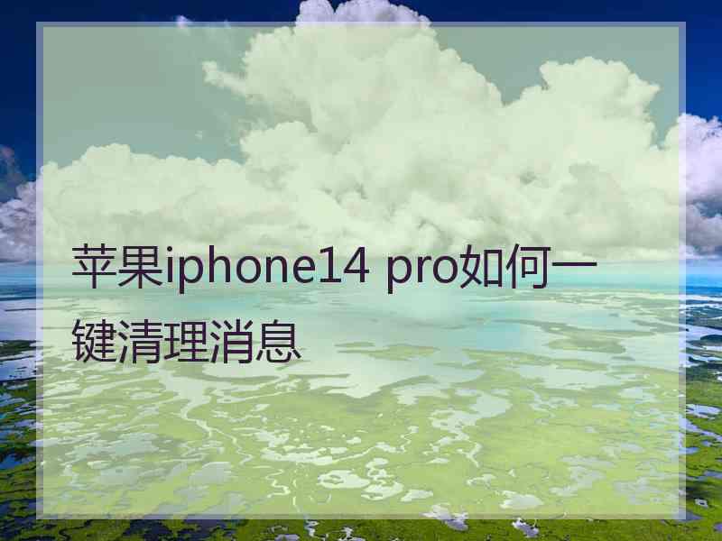 苹果iphone14 pro如何一键清理消息