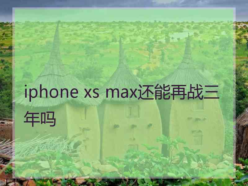 iphone xs max还能再战三年吗