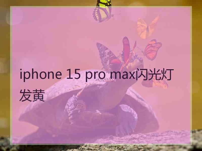 iphone 15 pro max闪光灯发黄