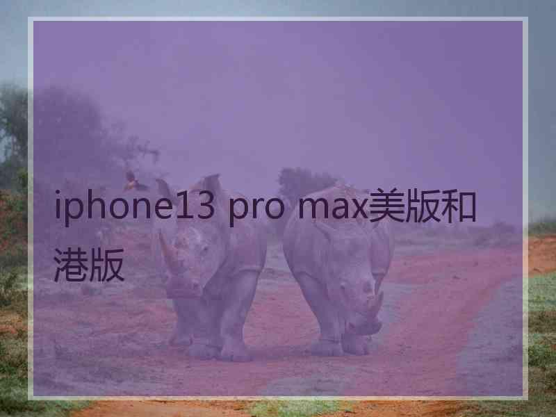 iphone13 pro max美版和港版