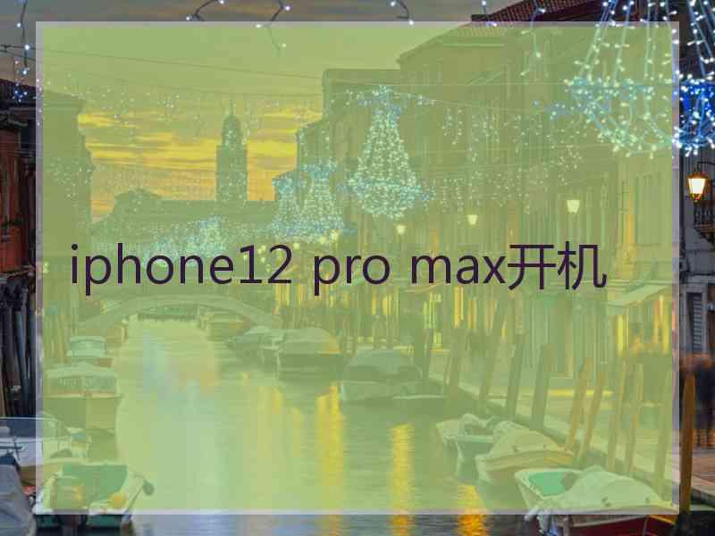 iphone12 pro max开机