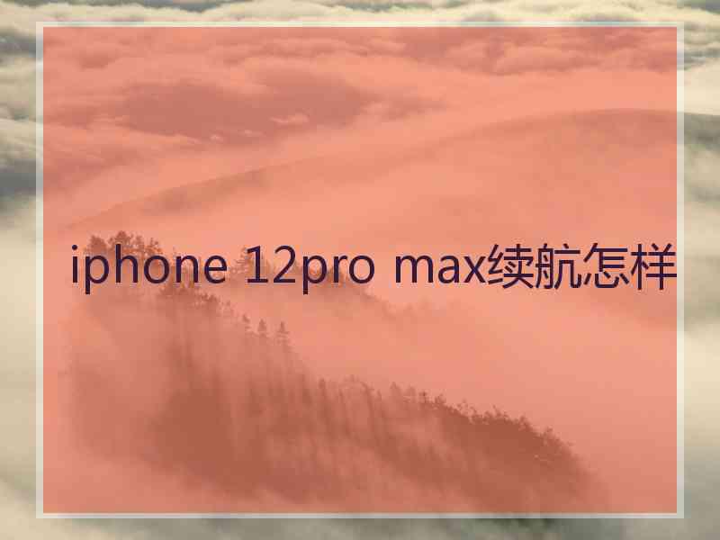 iphone 12pro max续航怎样