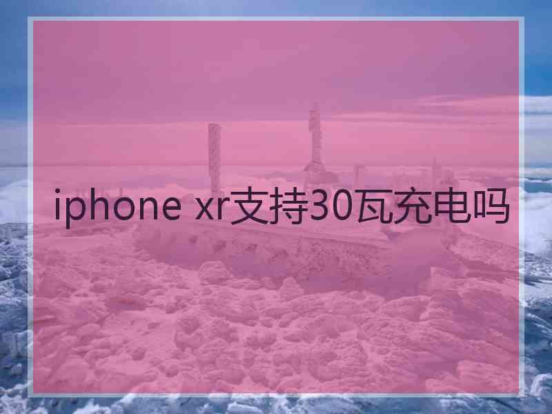 iphone xr支持30瓦充电吗