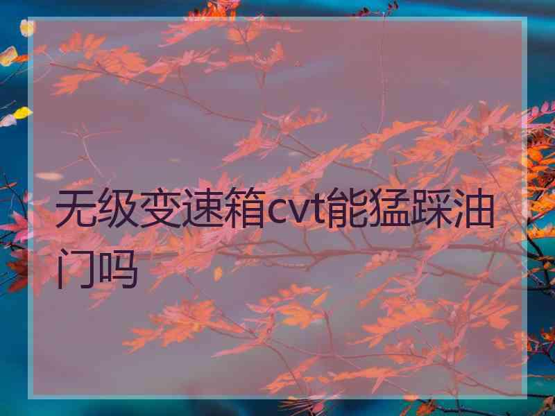 无级变速箱cvt能猛踩油门吗