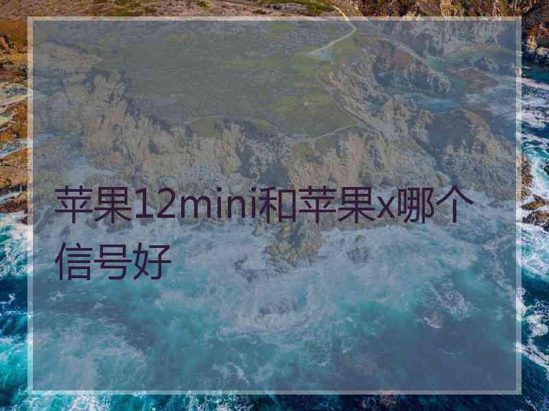 苹果12mini和苹果x哪个信号好