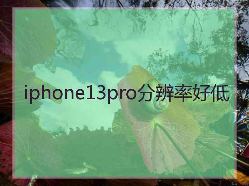 iphone13pro分辨率好低