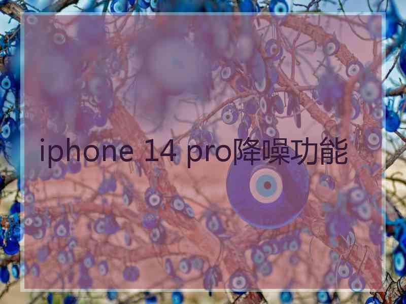 iphone 14 pro降噪功能