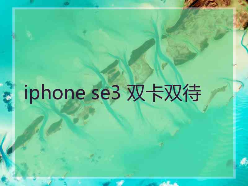 iphone se3 双卡双待