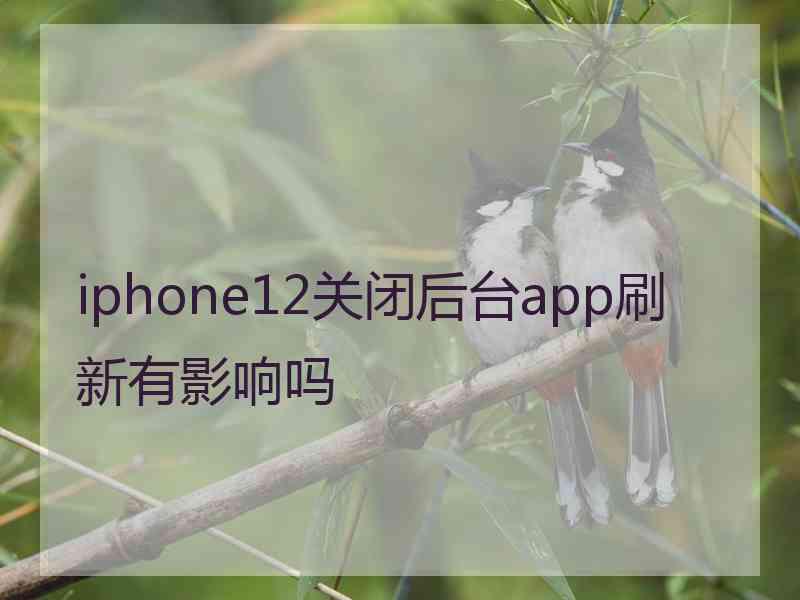 iphone12关闭后台app刷新有影响吗