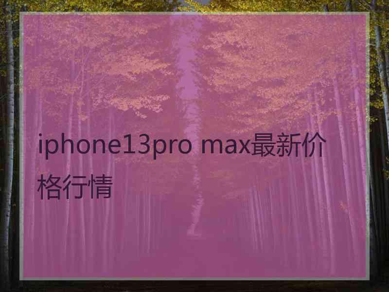 iphone13pro max最新价格行情