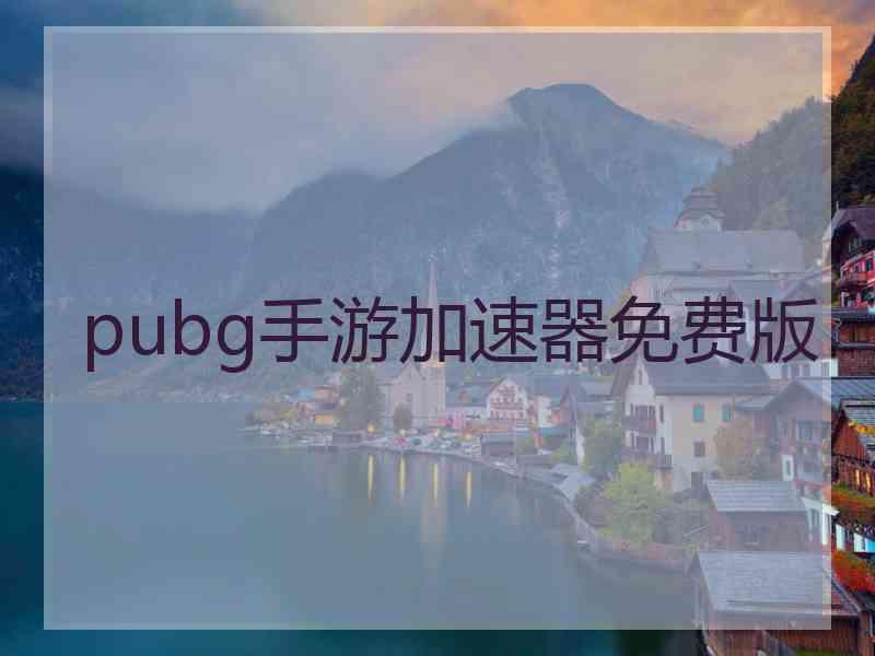 pubg手游加速器免费版