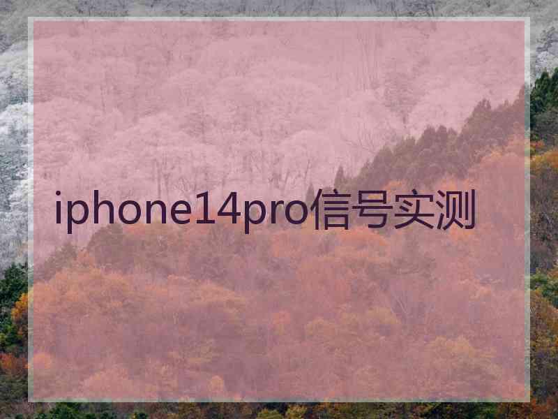 iphone14pro信号实测