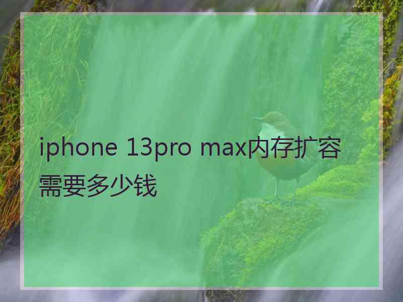 iphone 13pro max内存扩容需要多少钱