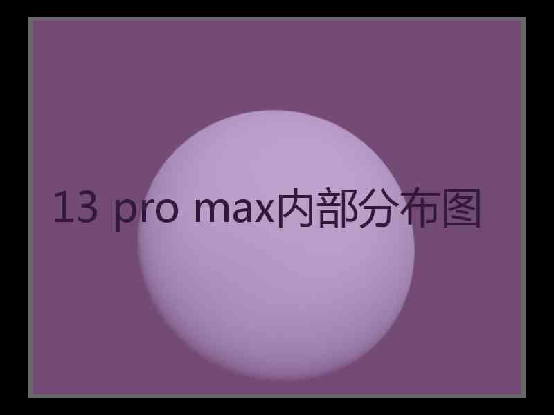 13 pro max内部分布图