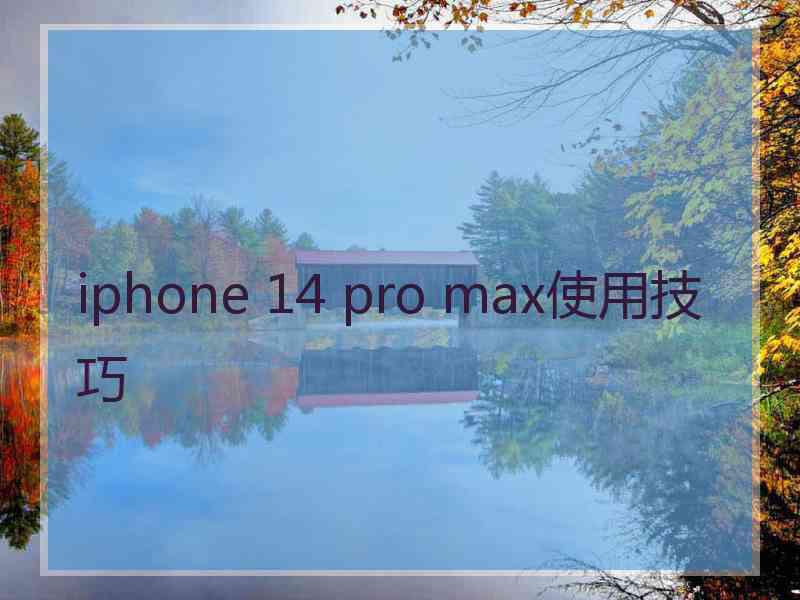 iphone 14 pro max使用技巧