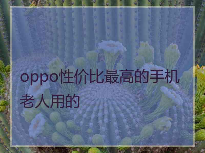 oppo性价比最高的手机老人用的