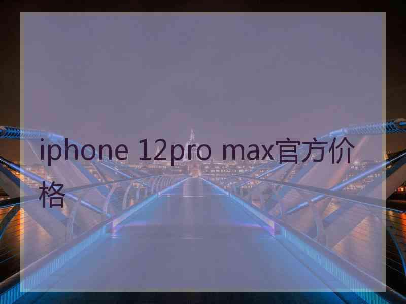 iphone 12pro max官方价格