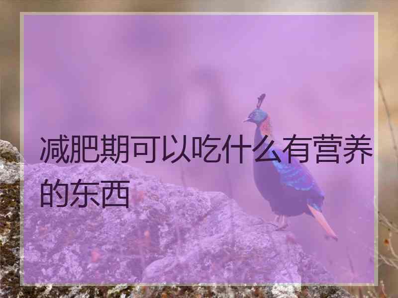 减肥期可以吃什么有营养的东西