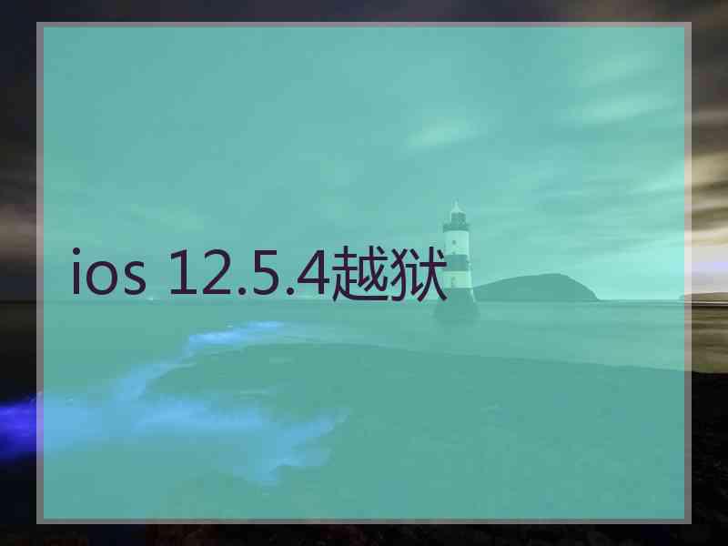 ios 12.5.4越狱