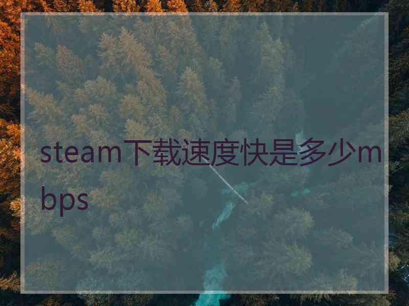 steam下载速度快是多少mbps