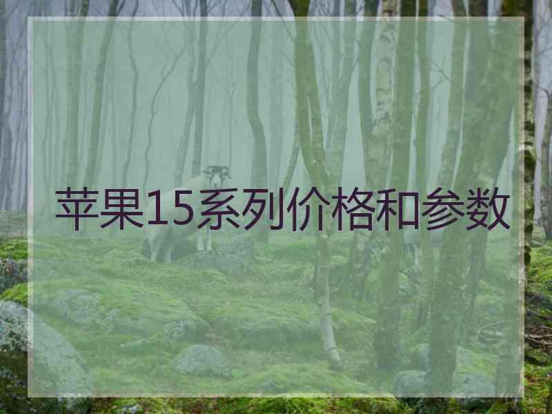 苹果15系列价格和参数