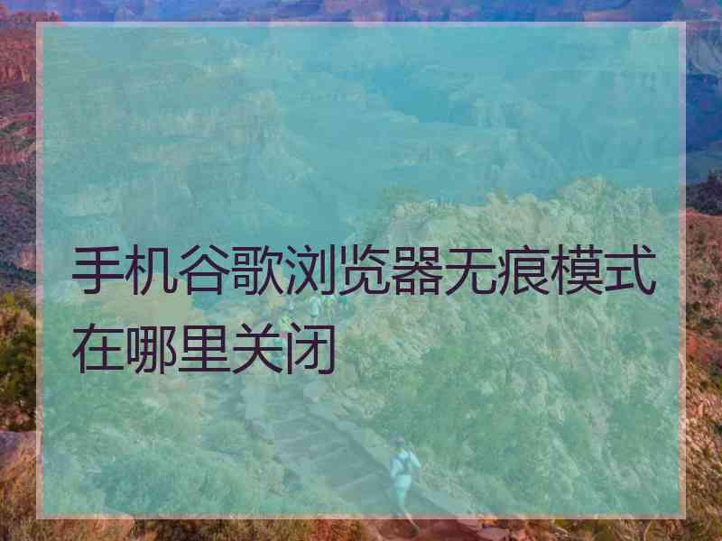 手机谷歌浏览器无痕模式在哪里关闭