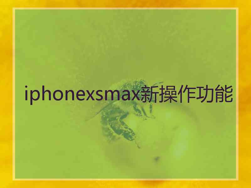 iphonexsmax新操作功能