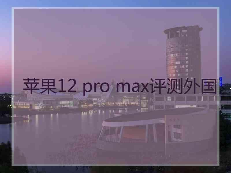 苹果12 pro max评测外国