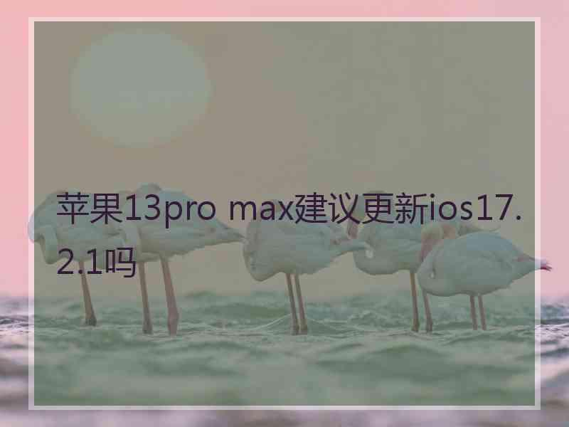 苹果13pro max建议更新ios17.2.1吗