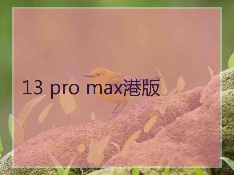 13 pro max港版