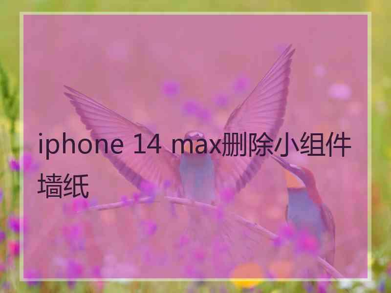 iphone 14 max删除小组件墙纸