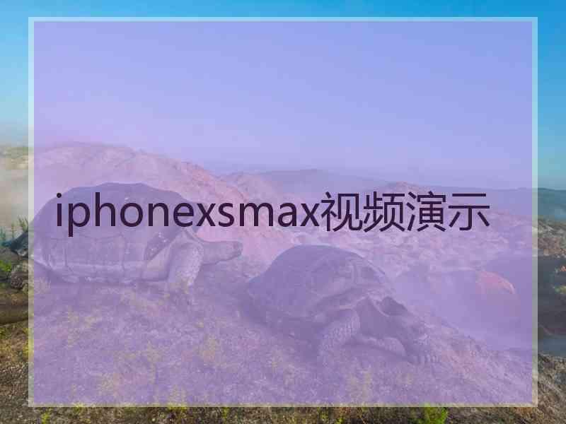 iphonexsmax视频演示