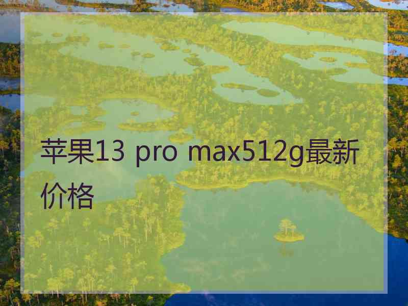 苹果13 pro max512g最新价格