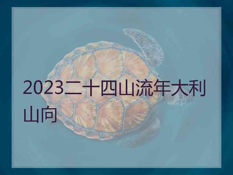 2023二十四山流年大利山向