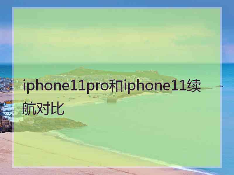 iphone11pro和iphone11续航对比