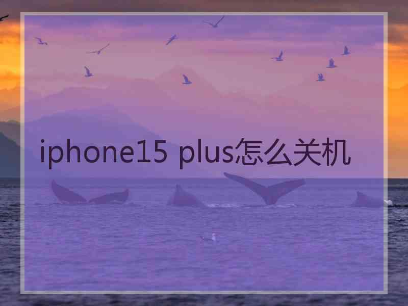 iphone15 plus怎么关机