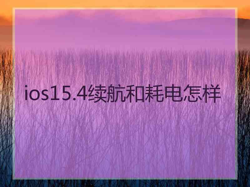 ios15.4续航和耗电怎样