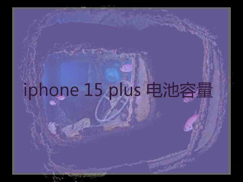 iphone 15 plus 电池容量