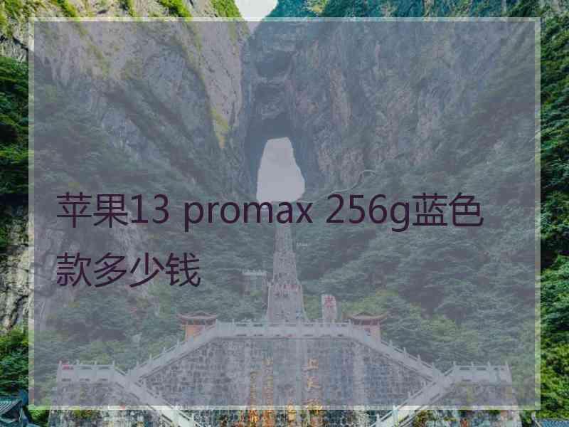 苹果13 promax 256g蓝色款多少钱