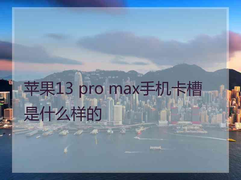 苹果13 pro max手机卡槽是什么样的