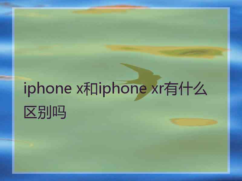 iphone x和iphone xr有什么区别吗