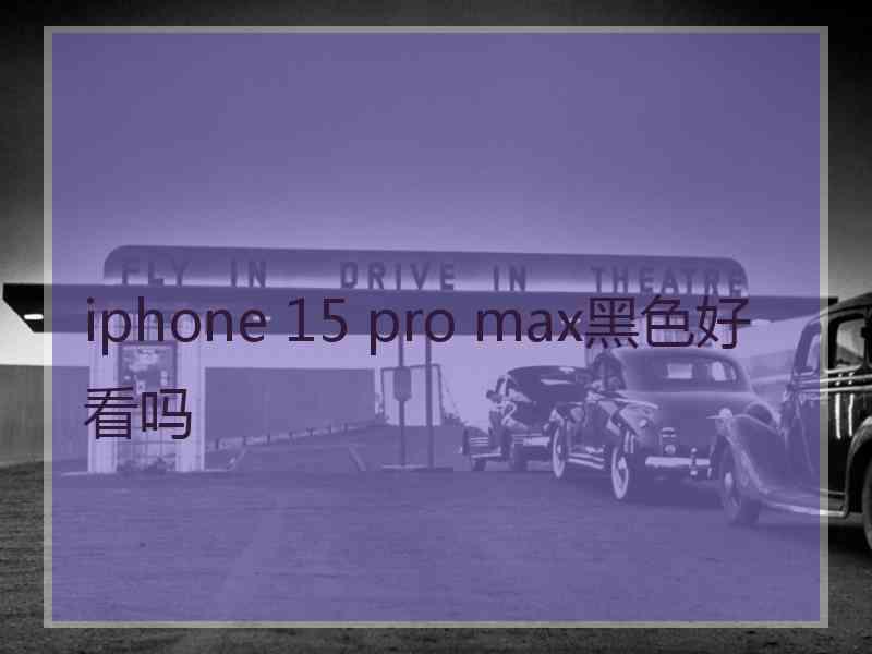 iphone 15 pro max黑色好看吗