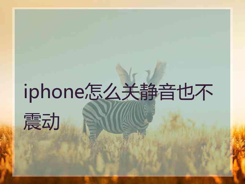 iphone怎么关静音也不震动