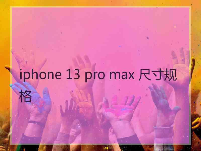 iphone 13 pro max 尺寸规格