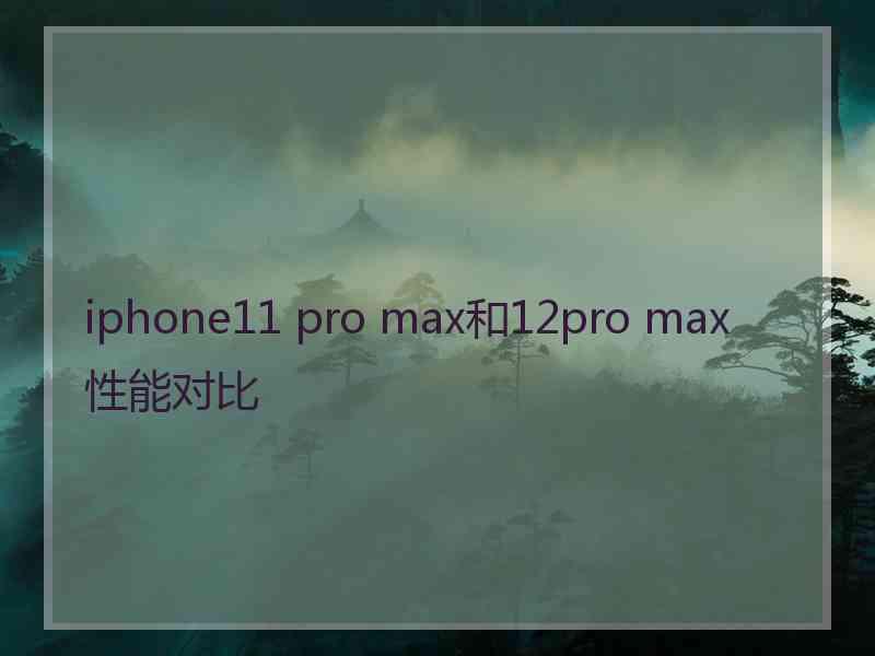 iphone11 pro max和12pro max性能对比