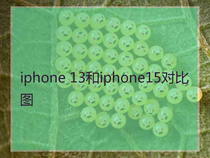 iphone 13和iphone15对比图